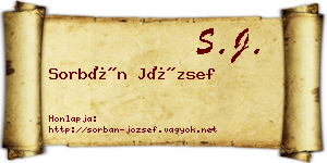 Sorbán József névjegykártya